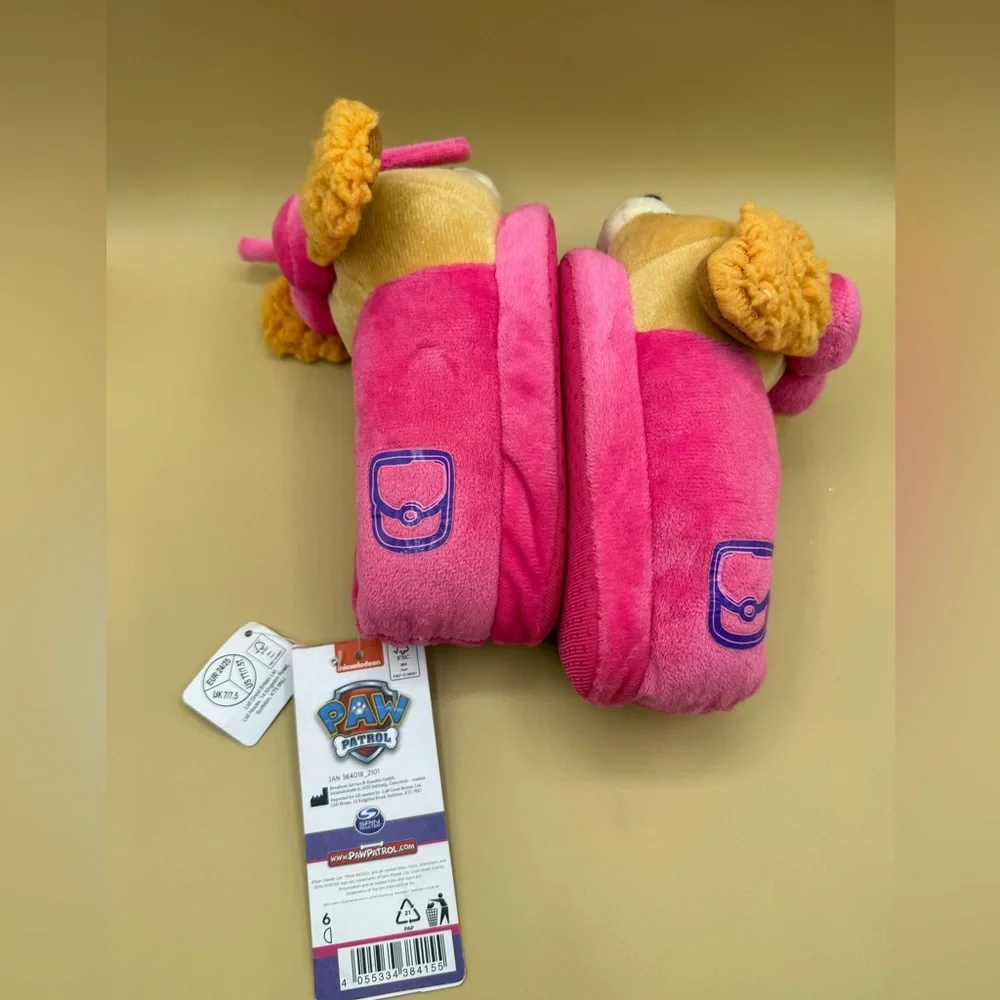 Paw Patrol Skye Girls Plush Slippers Size 7 Toddler‎ Pink Character House Shoes